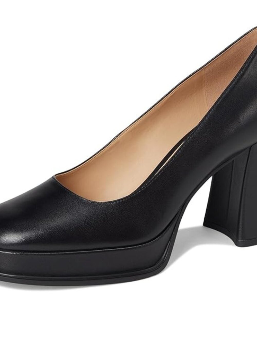 COACH Sculpted Block Heel Black Leather Pumps, Size: 8 B - Picture 8 of 8